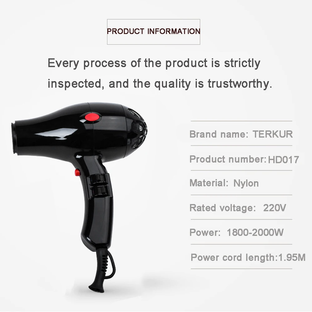 Фен для волос профессиональный с генератором отрицательных ионов переменного