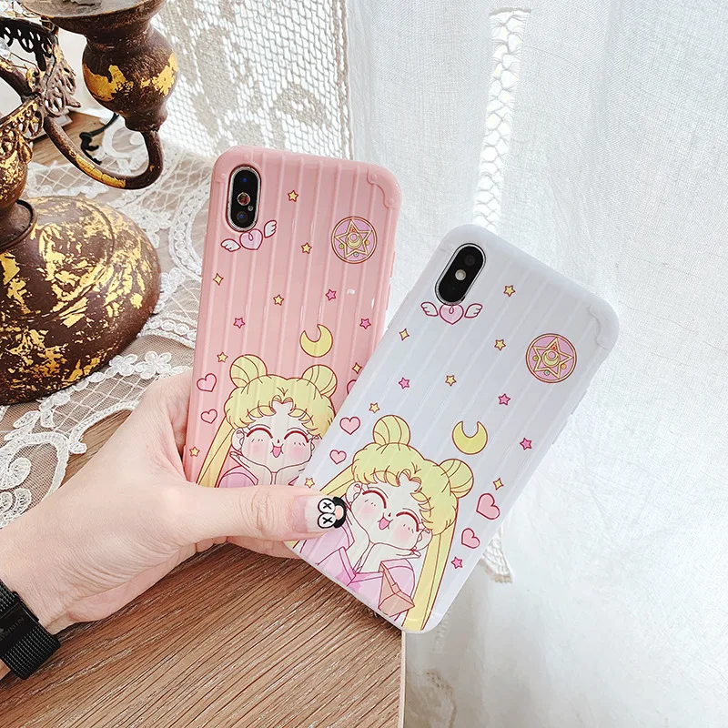 Для iphone 11Pro Max милый мультяшный Сейлор Мун карамельный розовый чехол для телефона