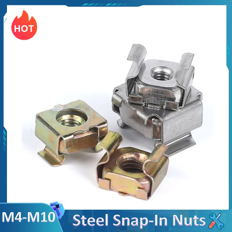 

Stainless Steel Quartet Floating Nuts Cassette Elastic Enclosure Card Cage Nut Square Snap-In Nut M4-M10