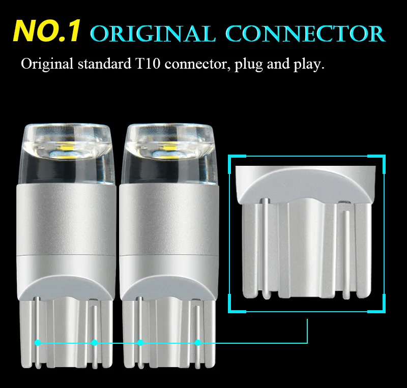 Светодиодный фонарь NAO W5W 10x T10 лампа 5W5 для салона автомобиля ДХО 3030 SMD 194 168 чтения 12