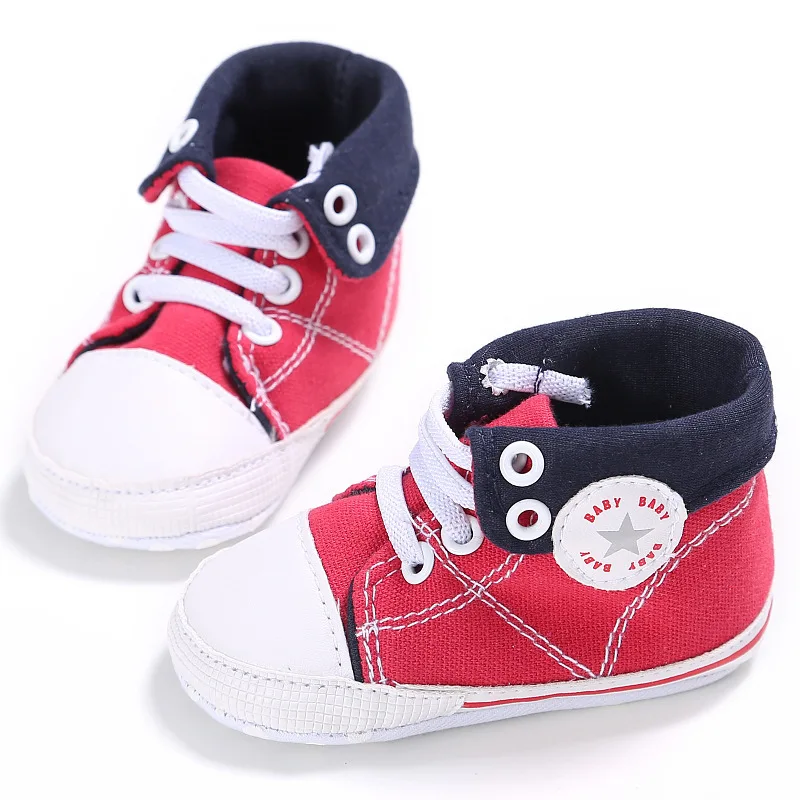 Обувь для новорожденных мальчиков и девочек Парусиновые спортивные