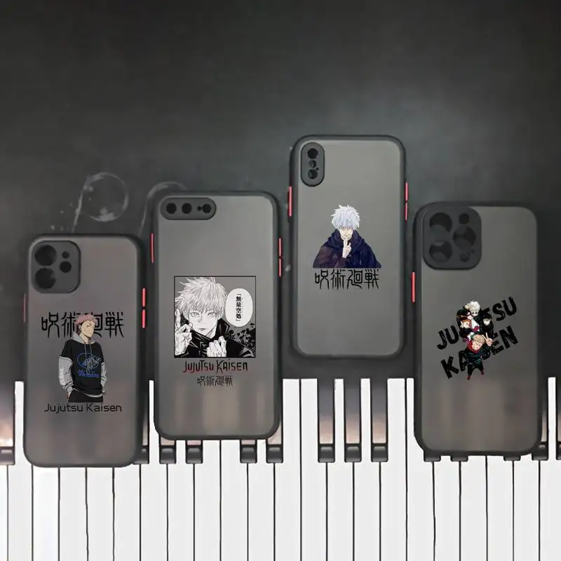 

Anime Jujutsu Kaisen Gojo Satoru Phone Case matte transparent For iphone 7 8 11 12 plus mini x xs xr pro max cover