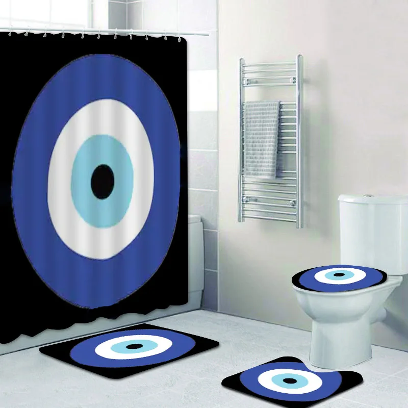 Занавеска для душа в стиле бохо синего цвета с изображением мандалы удачная