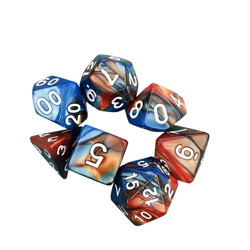 G 7 шт игральные кости-многогранники TRPG игры многогранные D4-D20 многогранные кости развлекательные инструменты#2N23 - Цвет: G