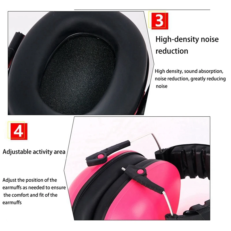 

2x Anti-Noise Ear Muffs Noise Protection Hearing Protection and Noise Cancelling Reduction Ear Muffs Pink & Green