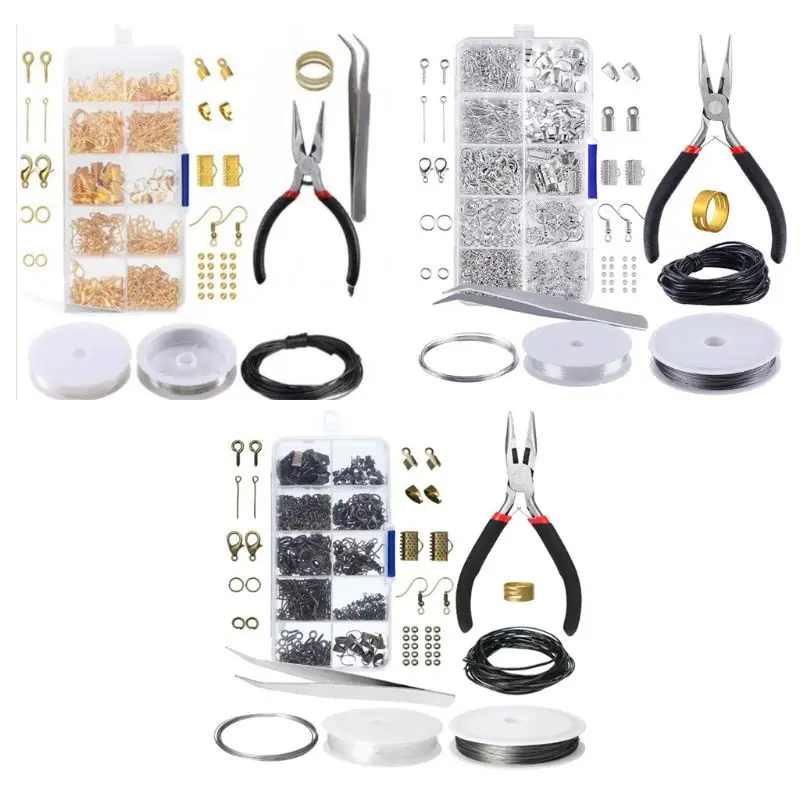 

10 Grids Metal Jewelry Making Repair Tool Accessories Findings DIY Necklace Materials Wires Beading Adults Supplies R9JE