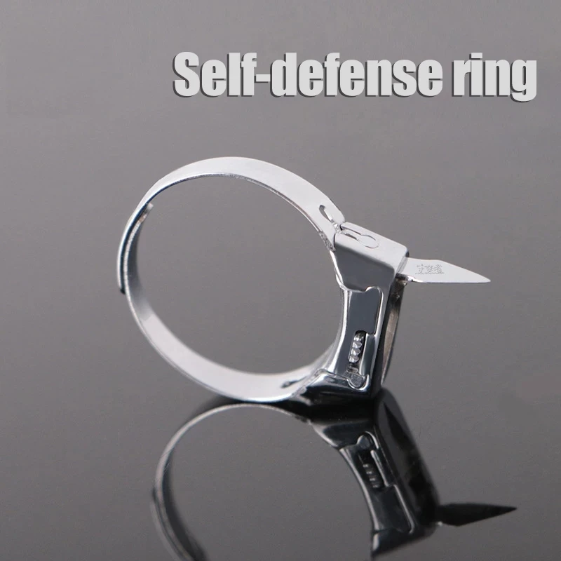 Модное регулируемое кольцо для самозащиты из нержавеющей стали скрывающее