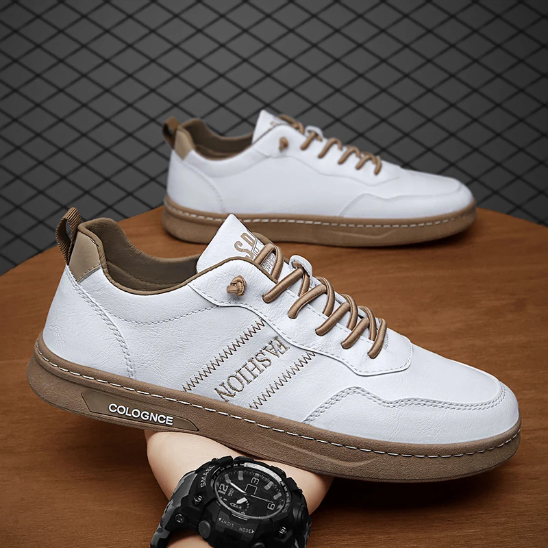 

Best Selling Mens Fashion Casual Sneakers Popular Pu Leather Shoes For Men Comfortable Casual Adult Footwear Walking Footwear
