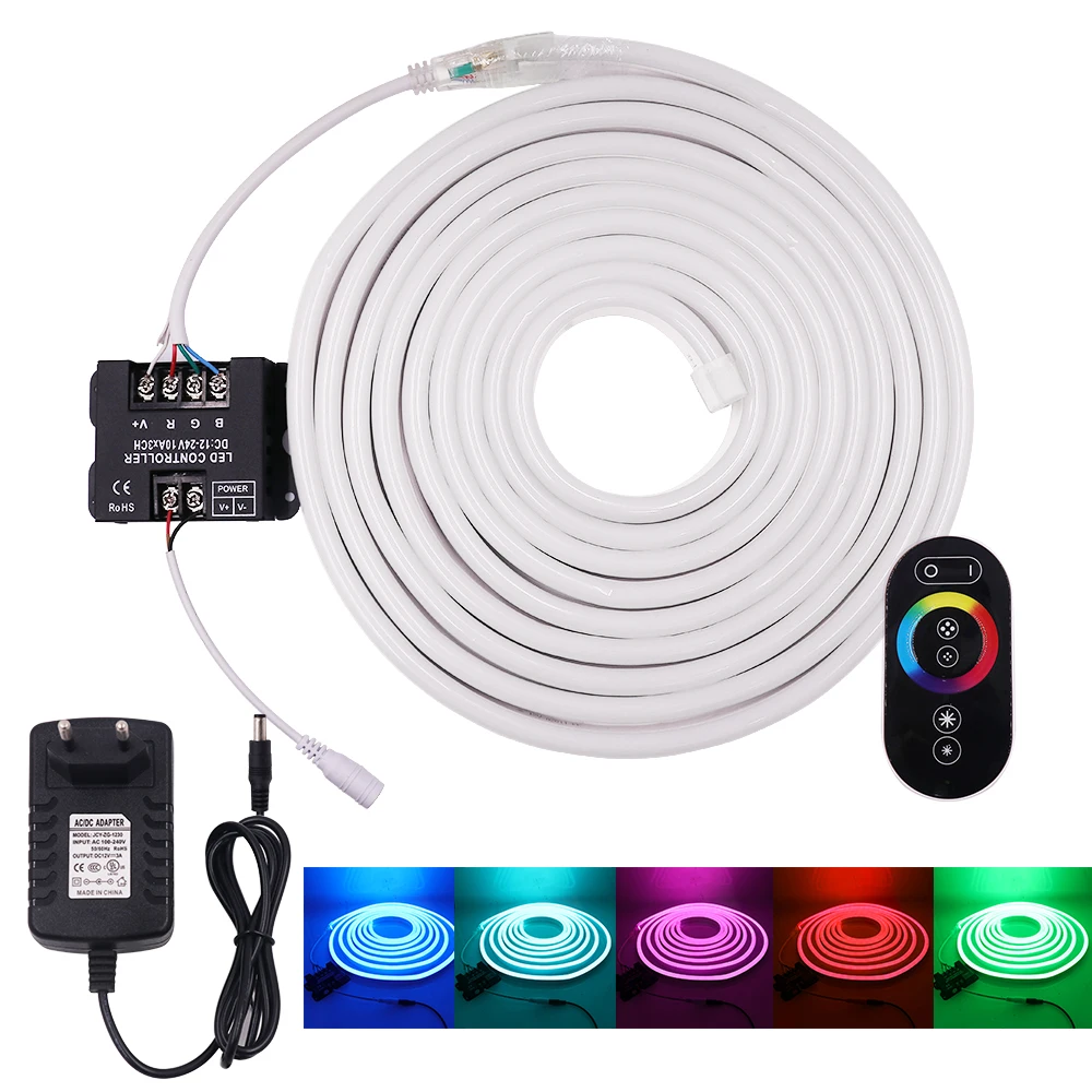 Гибкий неоновый светильник DC12V RGB с пультом дистанционного управления RF 30A
