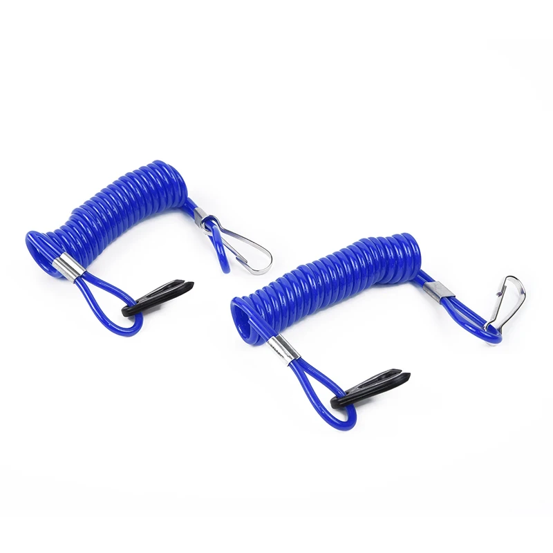 2pcs Blue Красный/синий лодочный подвесной мотор для двигателя, аварийный выключатель, зажим для ремня безопасности для Yamaha, моторный лодочный двигатель, стоп-переключатель, шнурок для ключей - Цвет: 2pcs Blue