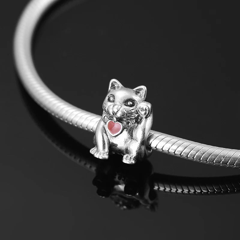 Бусины-шармы женские из серебра 925 пробы с кошкой | Украшения и аксессуары