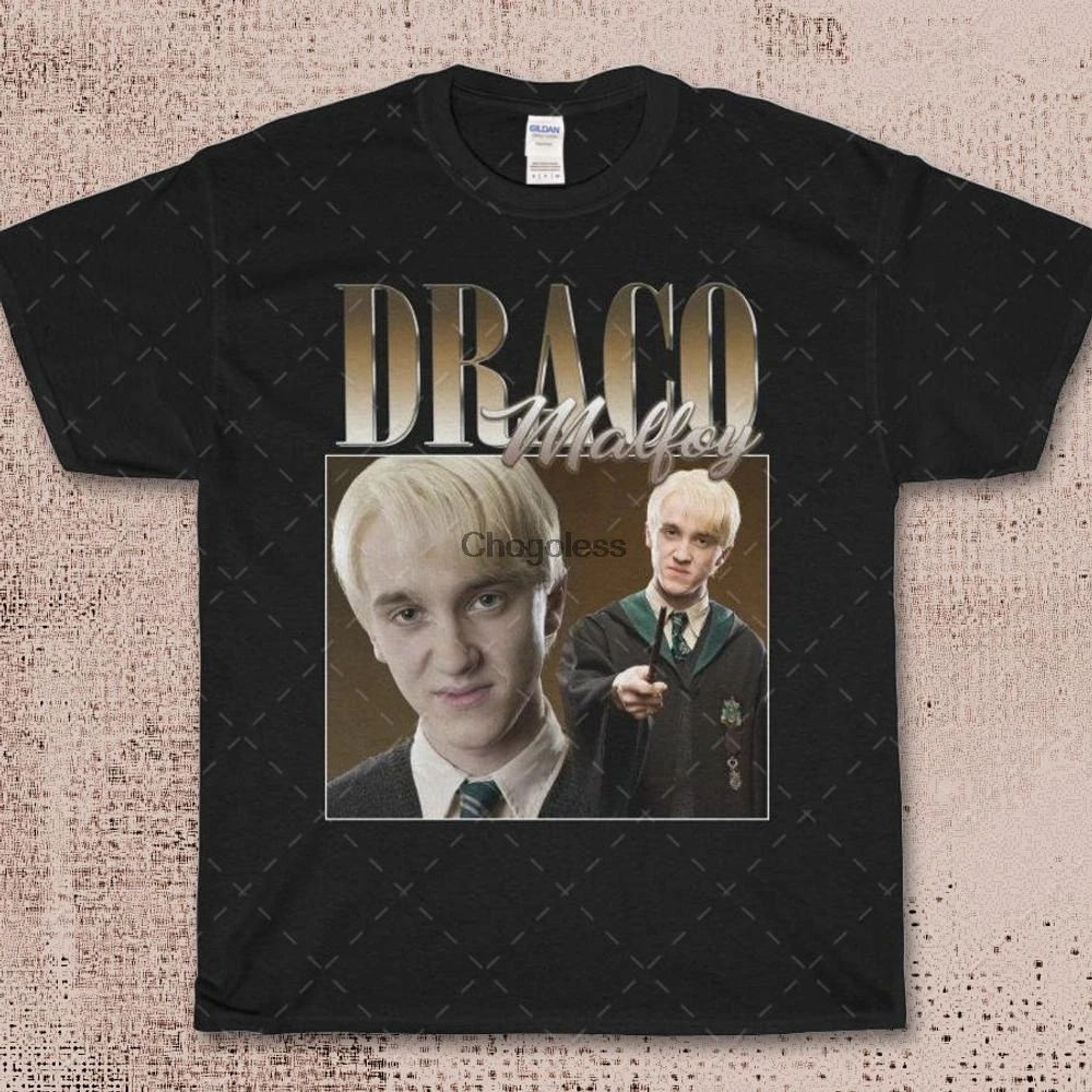 Ретро Винтажная Футболка Draco Malfoy Rap в стиле хип-хоп 90-х | Мужская одежда
