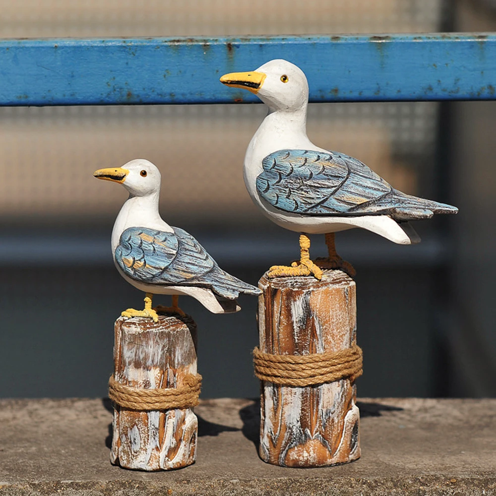 Креативная статуя из массива дерева в средиземноморском стиле Чайка ремесла