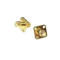 1pc sma female jack to female rf coax adapter modem convertor connector 4 hole panel mount goldplated new wholesale