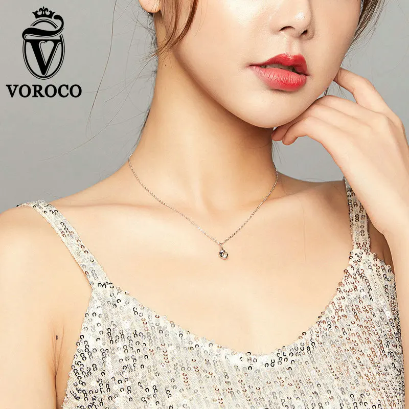 

VOROCO Romantic 925 Sterling Silver Little Conch Chain Pendant Necklaces for Women Girl gift Sterling Silver Jewelry Collar