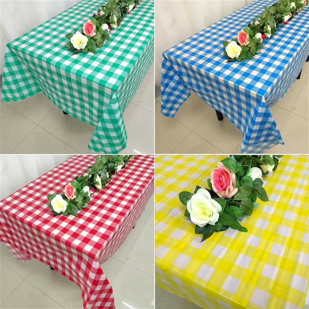 Прямоугольная клетчатая одноразовая скатерть крышка стола прямоугольная