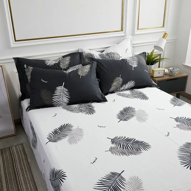 Хлопковое постельное белье пододеяльник покрывало простыня с наволочками 4 шт.