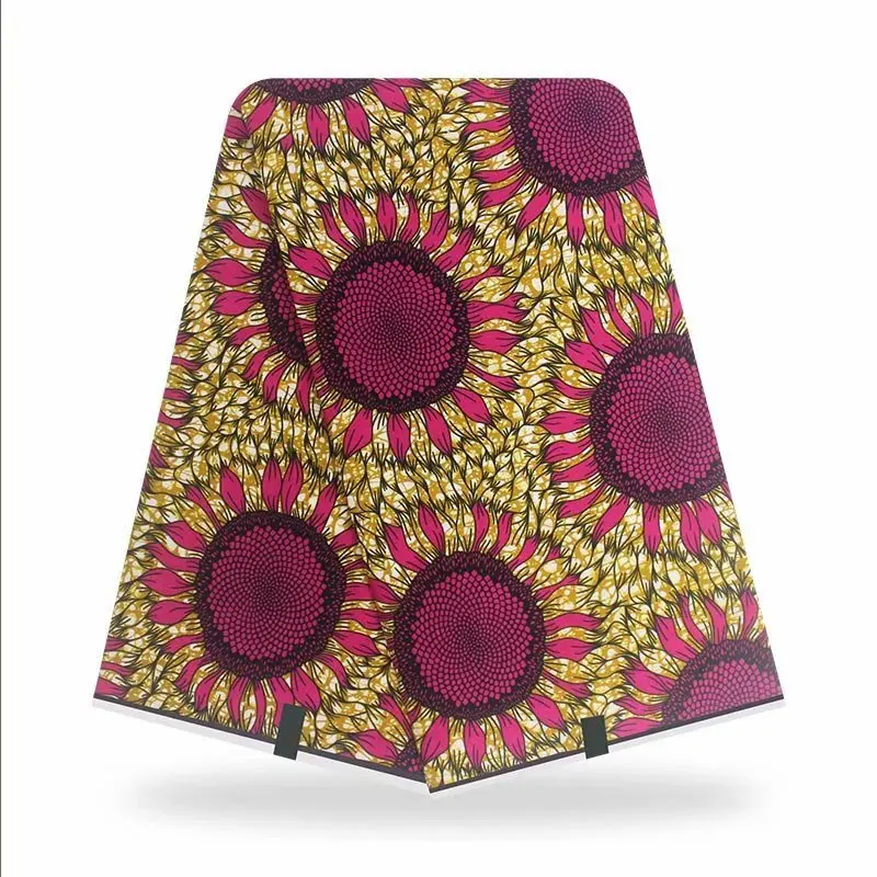 

Latest Wax 100% Cotton African Fabric 2021 High Quality Embroidery Printing Ankara Batik Fabrics 6 Yards/piece Wax-H0114