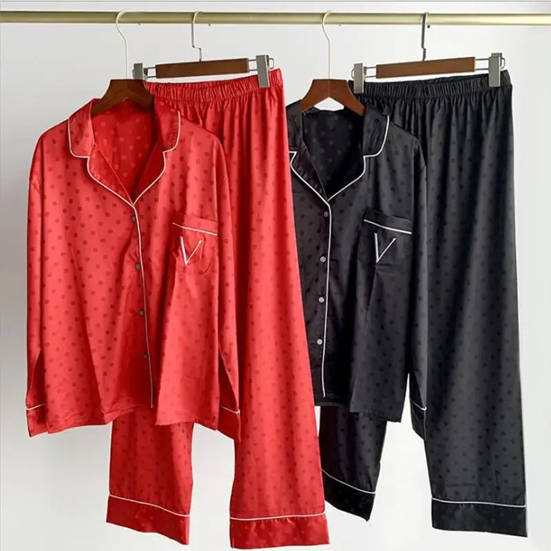 

Осенне-зимняя пижама с длинным рукавом пижамы для женщин атласные шелковые брюки комплект пикантная Пижама женская домашняя одежда вечерн...