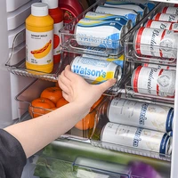 rolling refrigerator organizer bins soda can storage rack container drink beverage dispenser for freezer