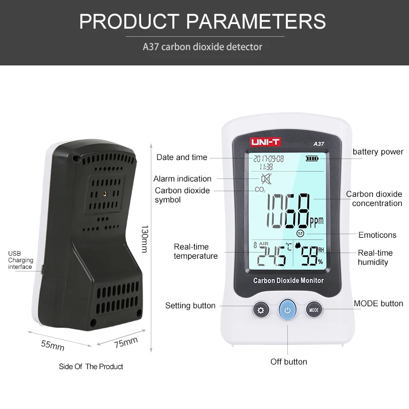 Цифровой детектор качества воздуха Φ A37 внутренний/наружный тестер HCHO и TVOC