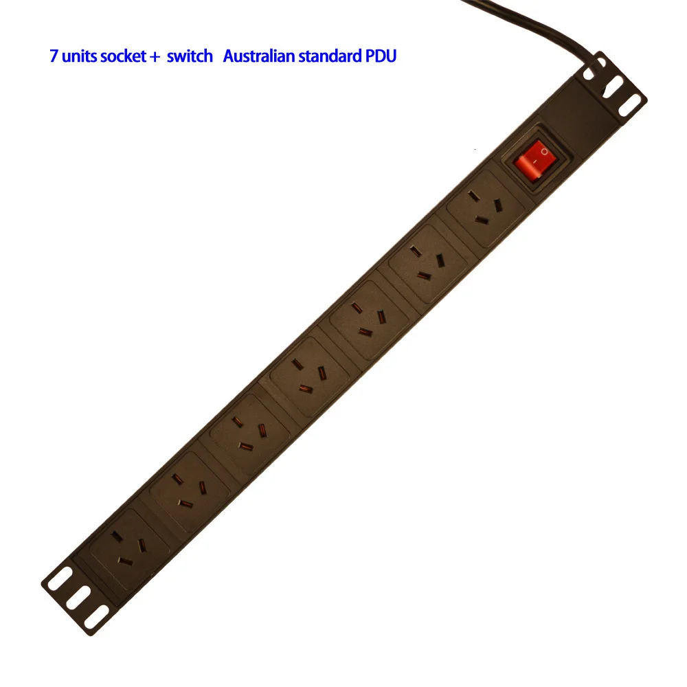 1" 1U 10A 7 блок распределения питания австралийская PDU стойка сетевого шкафа розетки стандартная розетка переключатель полосы питания как NZ