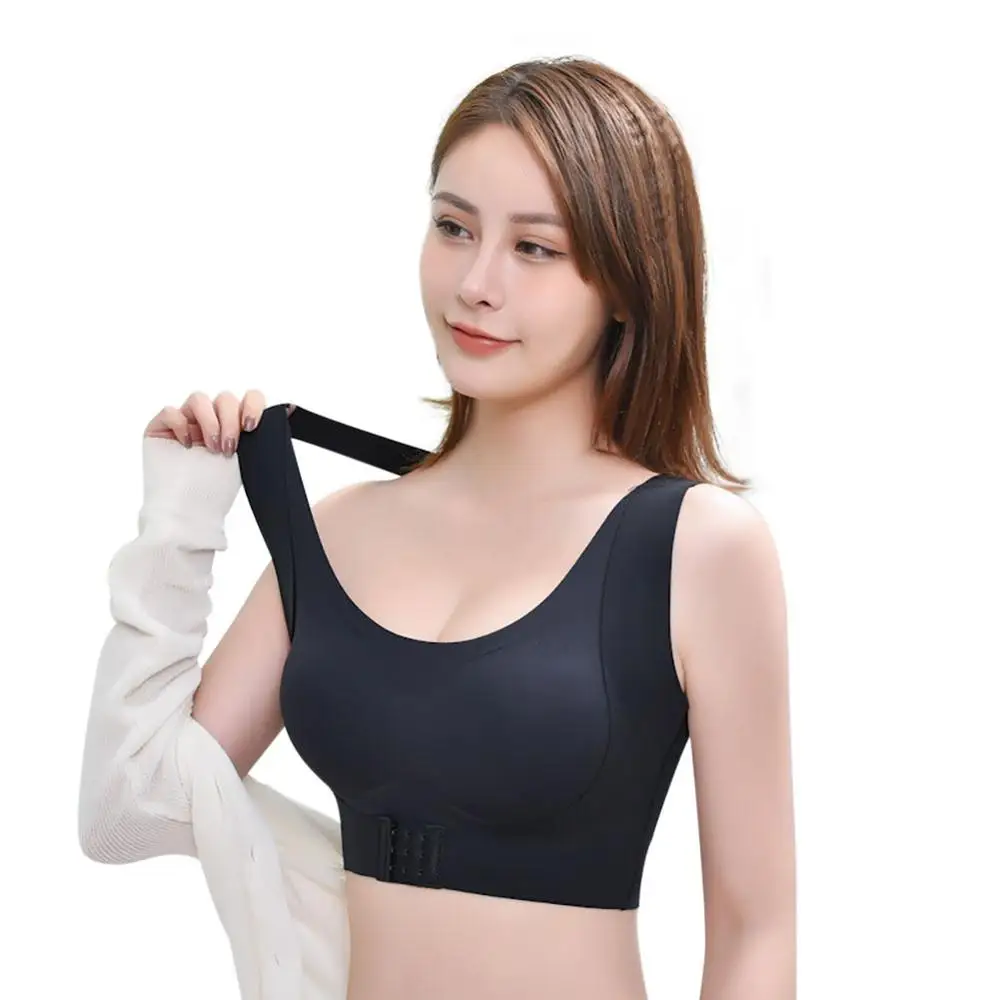 

Two-in-One Gathering Adjustable Front Buckle Underwireless Sports Bra
