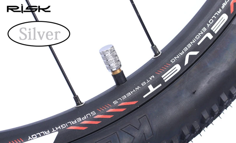 10 шт. RISK Bike Presta Schrader колпачки для клапанов MTB дорожный велосипед покрытые шинами французские американские Пылезащитная защита шин 7 цветов - Цвет: Schrader-Titanium