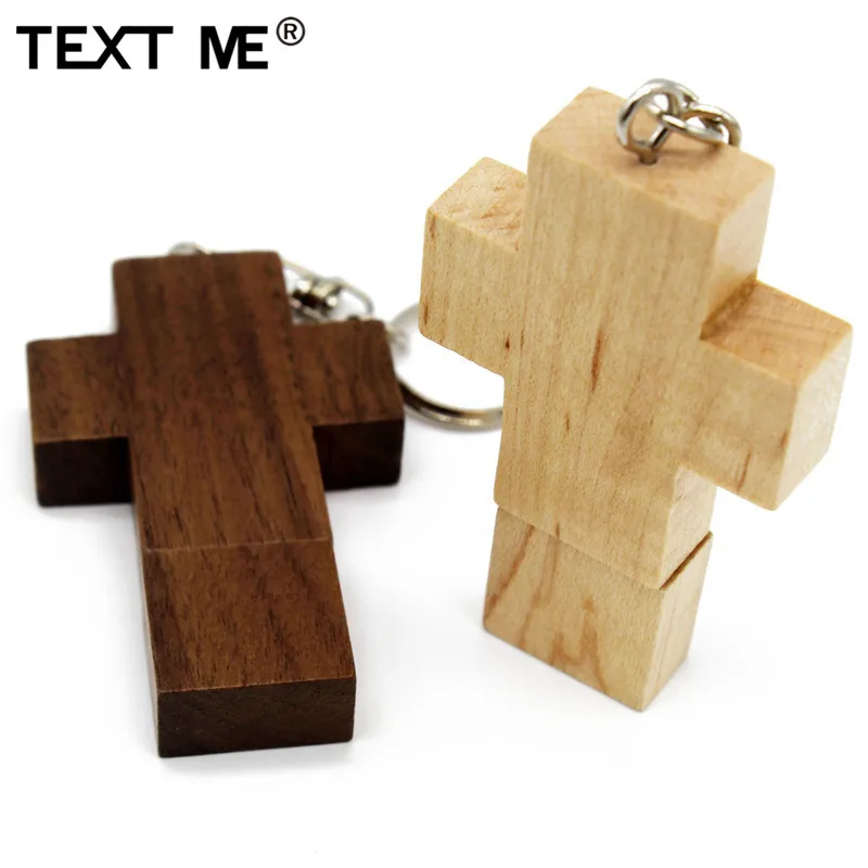 Usb флеш накопитель TEXT ME Maple Walnut wood cross style 4 ГБ 8 16 32 64 usb2.0|USB флэш-накопители| |