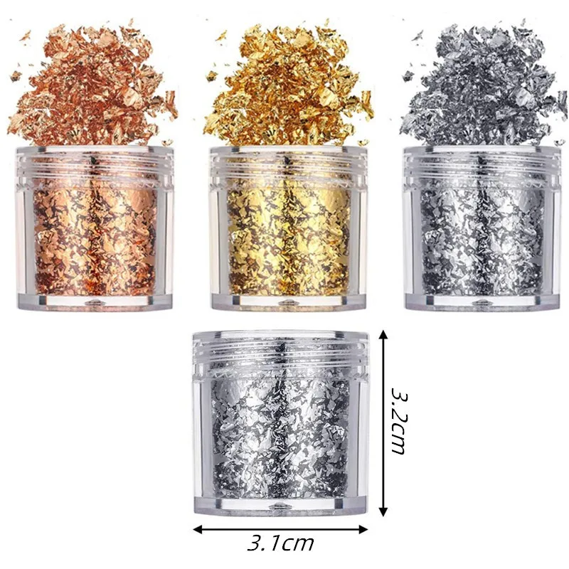 

Gold Silver Aluminum Nail Foil Glitter Sequins Nails Art Irregular Flakes Polish Manicure Design Stickers Decorative Accessories