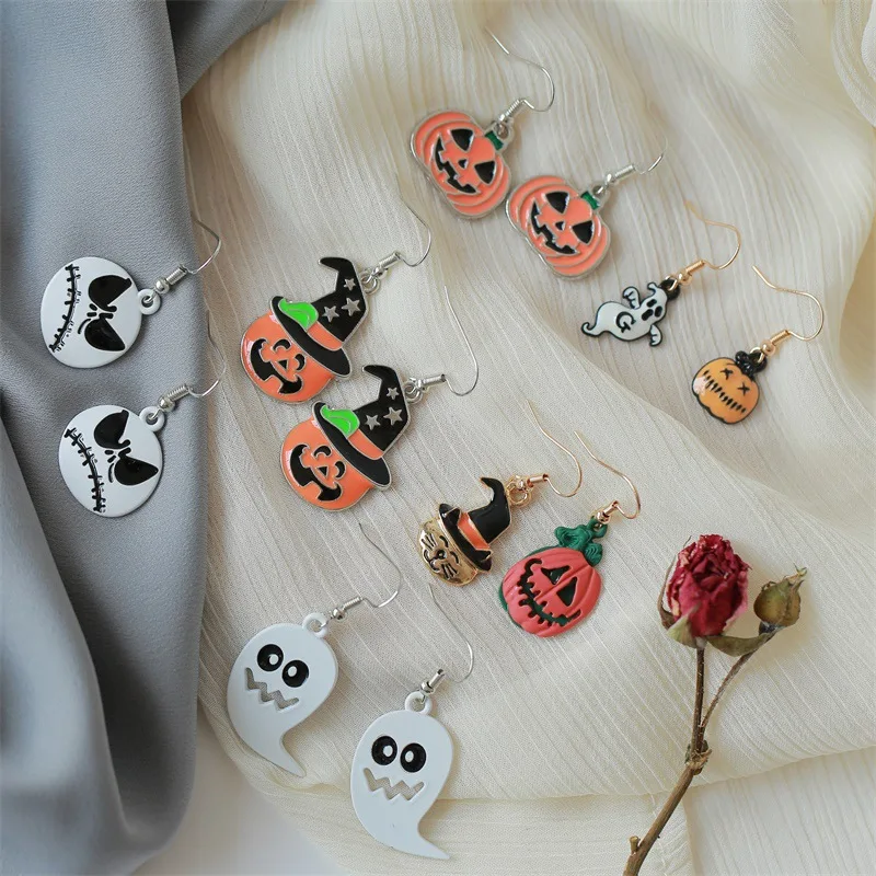 

10pcs Halloween Series Enamel Charms Pendants DIY Alloy Grimace Pumpkin Pendants Earring Bracelet Jewelry Accessories Gift FX180