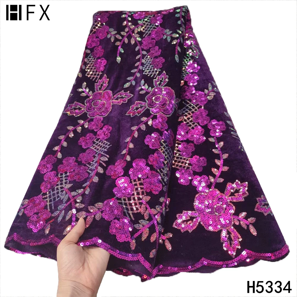 Бархатная кружевная ткань HFX с блестками кружево оранжевое французское Тюлевое