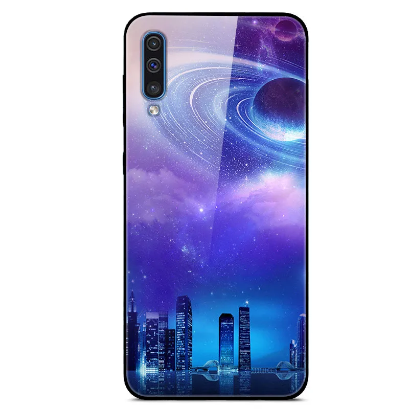 Стеклянный чехол для телефона samsung A50, Твердый чехол на заднюю панель для samsung Galaxy A50, чехол из закаленного стекла J7 a505 A30S A50S - Цвет: 50