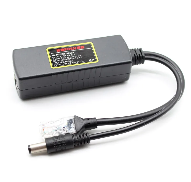 

X2pcs разделитель POE IEEE 802.3AT Стандартный 12V/1A-2A DC Выход DC48-52V Вход для CCTV ip-камера безопасности Системы