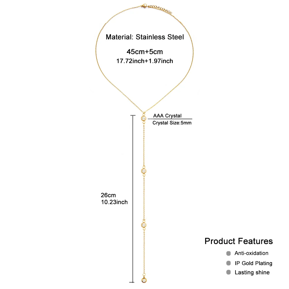 Ожерелье из нержавеющей стали с подвеской-кисточкой для женщин и девушек
