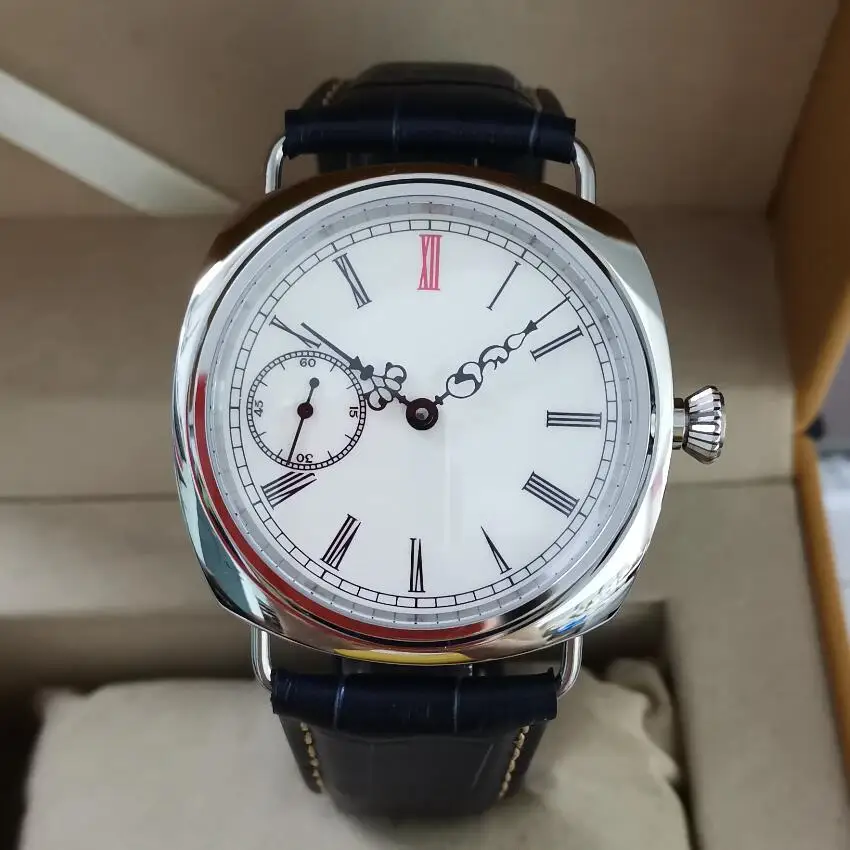 Механические мужские часы из нержавеющей стали без логотипа 45 мм с белым