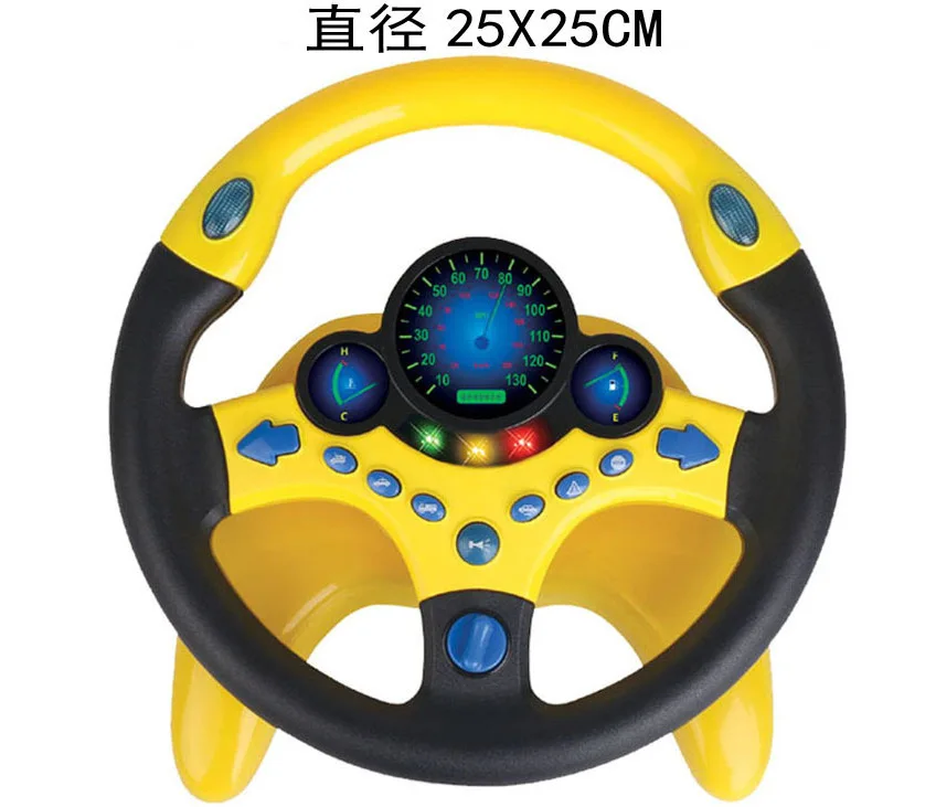 Yellow Игрушечные машинки для малышей, музыкальное моделирование, рулевое колесо со светом, Развивающие игрушки для детей, день рождения, розовый, желтый, для мальчиков - Цвет: Yellow
