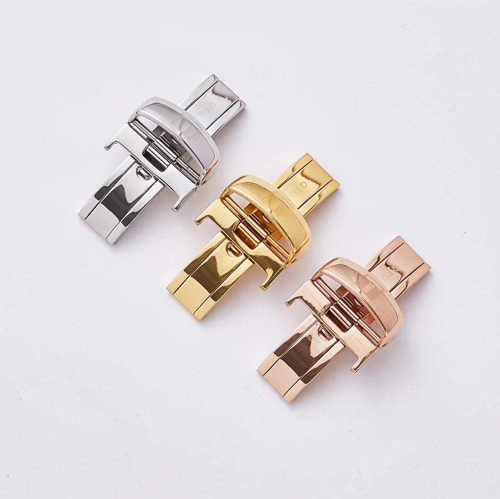 12mm 14mm 16mm 18mm 20mm Watch Strap Butterfly Buckle for Tissot 1853 T035 Watch Band Clasp  Stainless Steel Rose,Gold,Silver