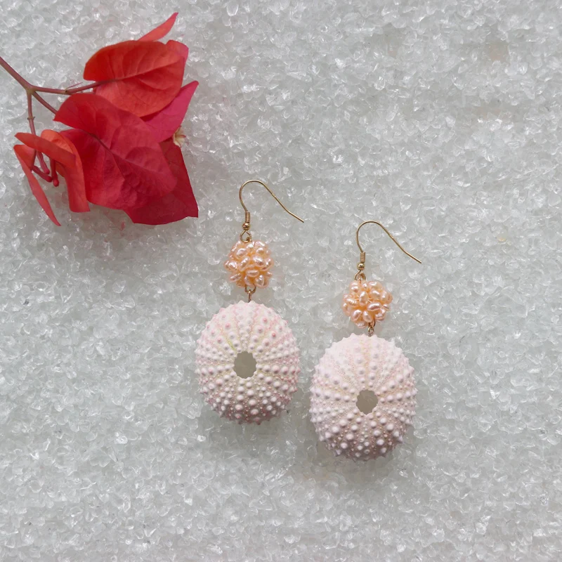 Бесплатная доставка (1 пара/лот) серьги ручной работы с жемчугом в форме морского