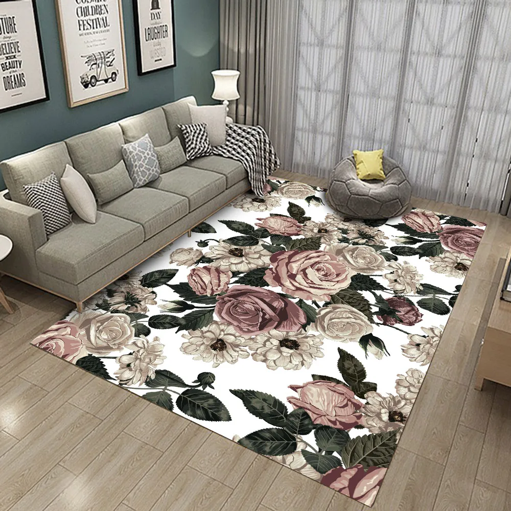 

Фланелевый ковер с розами, нескользящий, для свадьбы, гостиной, большой, для девушек, домашний ковер с 3D принтом