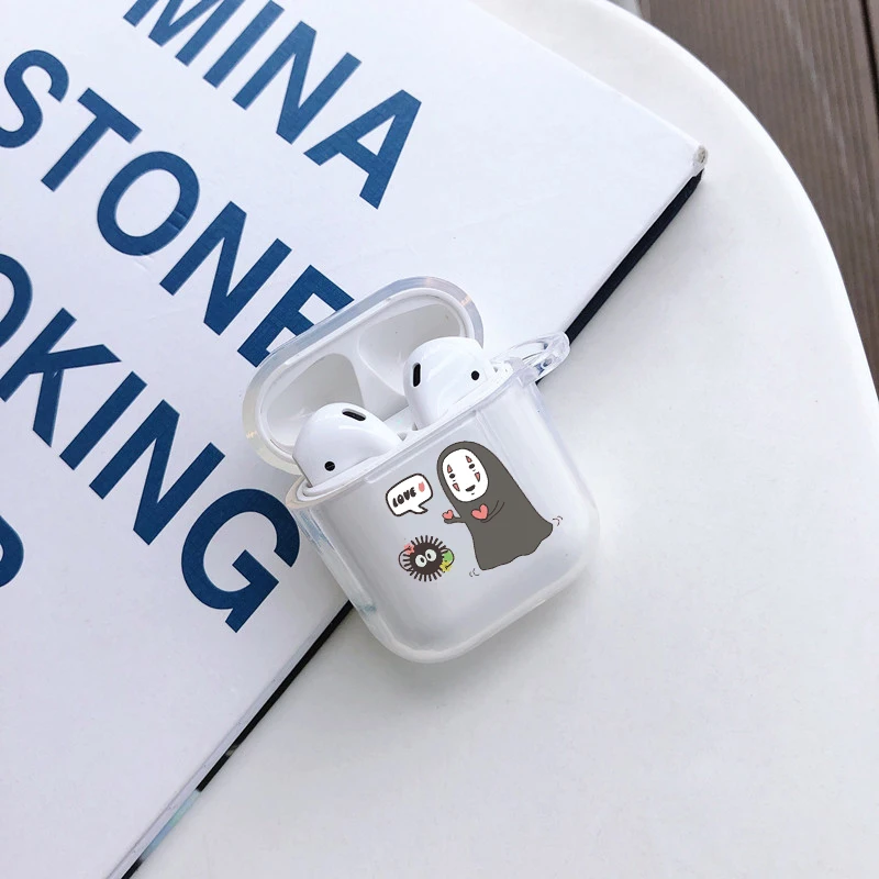 Японский мультяшный чехол Ghibli Miyazaki Totoro для Airpods 2 1 прозрачный силиконовый мягкий