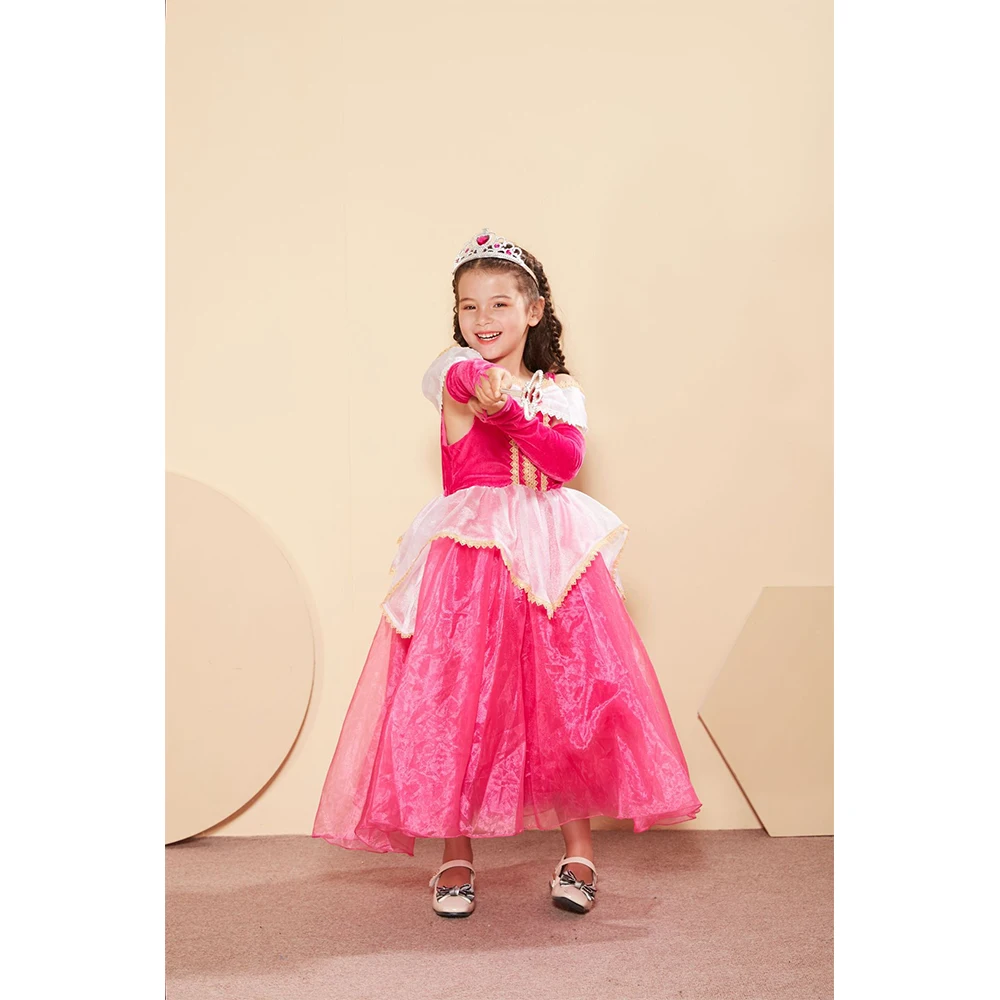 Платье принцессы Авроры для девочек Великолепный костюм Спящей красавицы