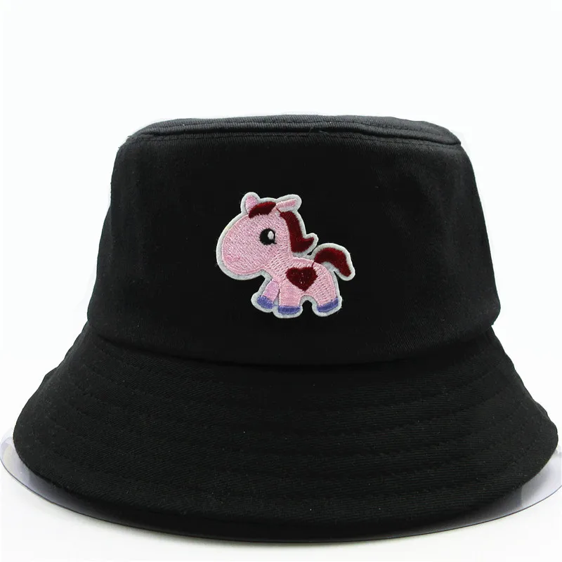 

Панама с вышивкой лошади из хлопка для мужчин и женщин, шапка рыбака, уличная дорожная Кепка От Солнца, 241