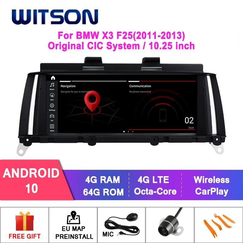 

WITSON Android 10.0 8.8" CAR DVD GPS For BMW X3 F25 2011-2013 4GB+64GB AUTO MULTIMEDIA RADIO GPS NAVIGATION CIC System