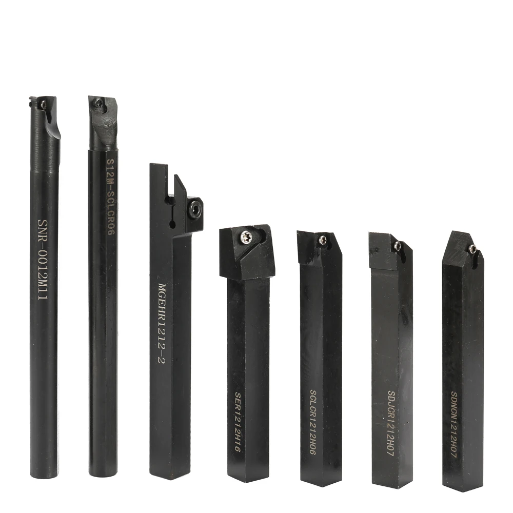 Хвостовик 12 мм 7 шт. с голубым карбидом стандартный набор сделай сам Металлический Стальной токарный станок