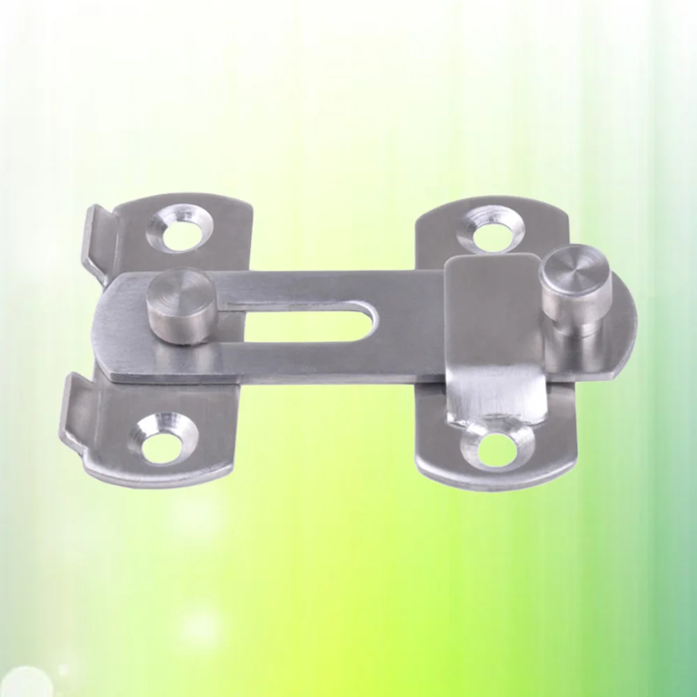 

4 inch Stainless Steel Door Brushed Texture Bolt Insurance Bolt Door Buckle Small Pet Cage Door Lock (Silver)