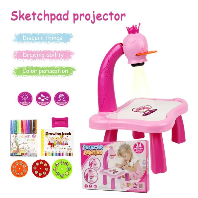 

Kids Projector Painting Device Learning Board Drawing Art Table Toys Funny Gifts
