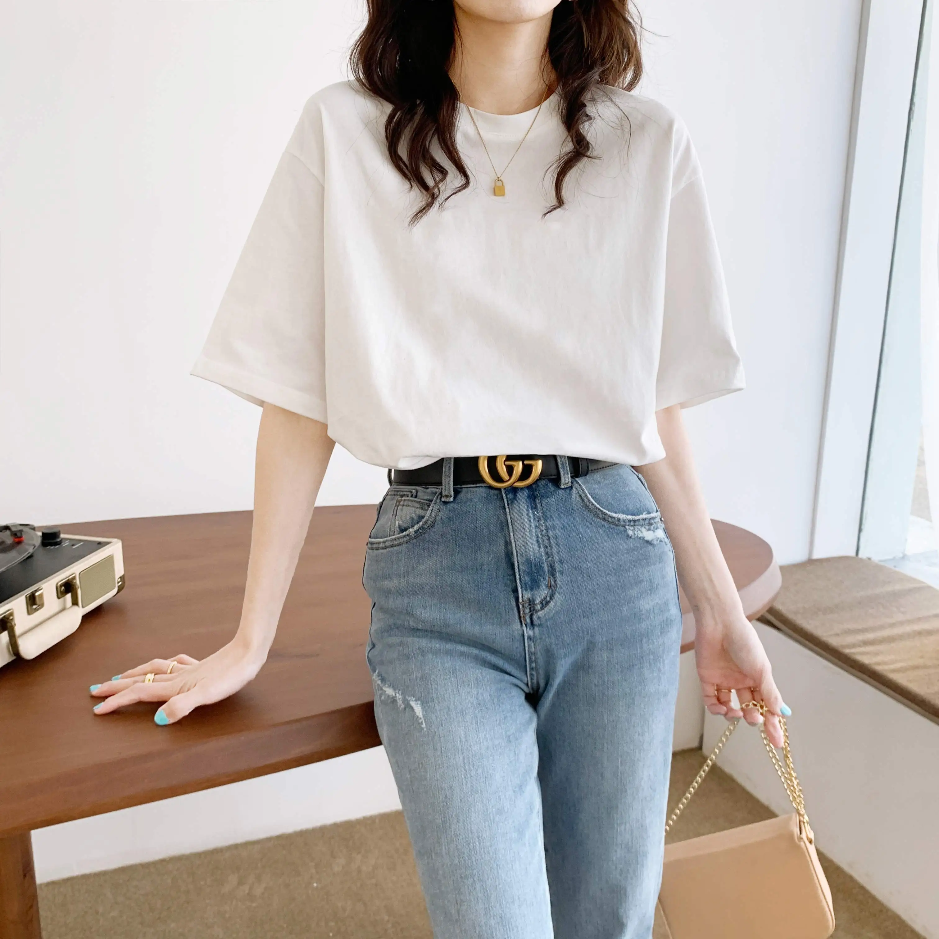 

2020 tshirt sky women t shirt friends new hot style letter friends print short sleeve t-shirts Europe blue