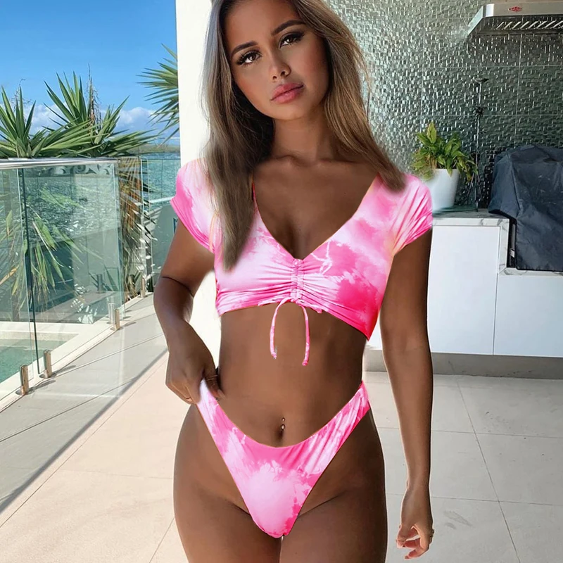 Купальник женский из 2 предметов пуховик бикини пуш ап купальники пляжная одежда