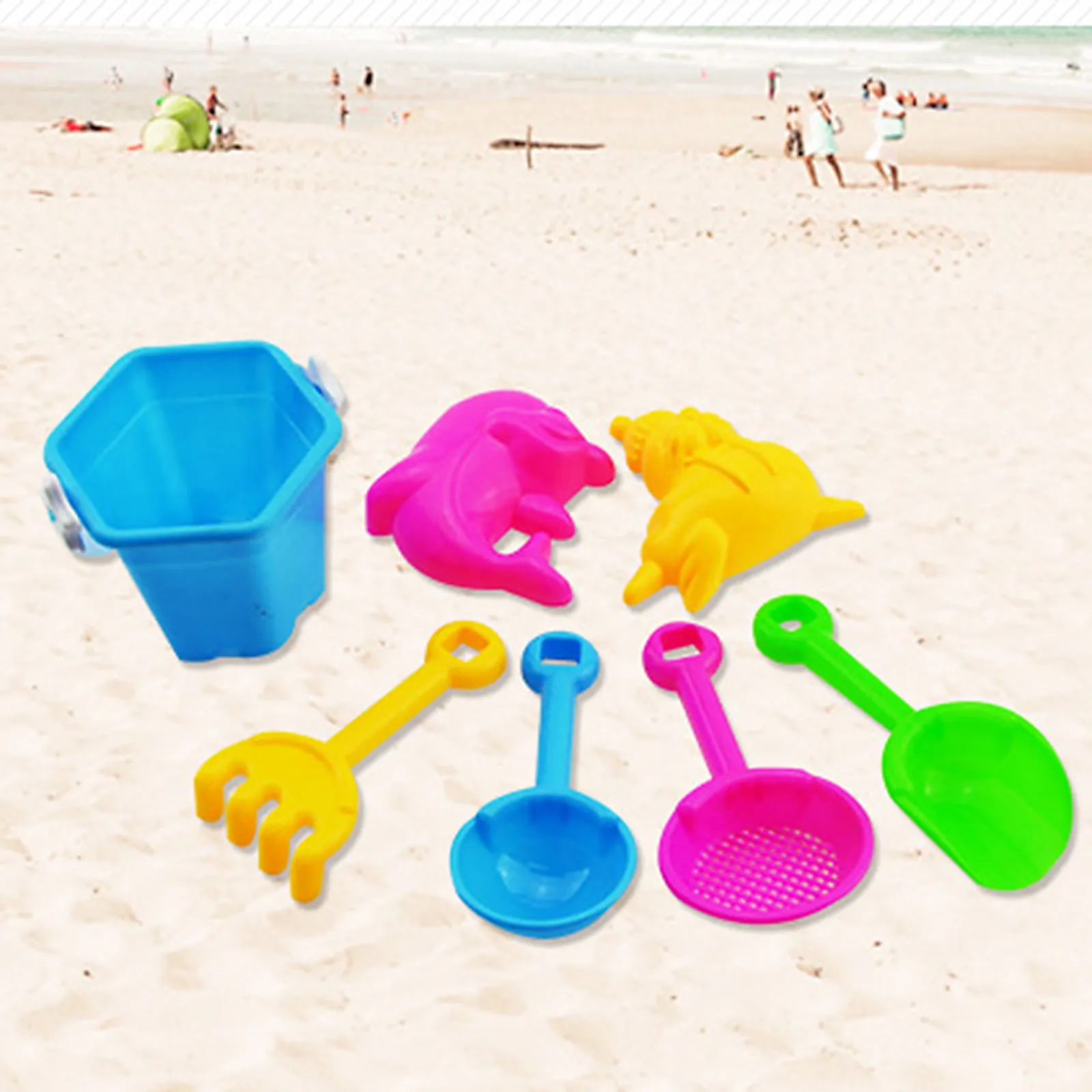 Juguetes de Playa de 7 piezas, juego de arena, arena, juguete de verano para exteriores, hebra Speelgoed, gran oferta, 2021-3